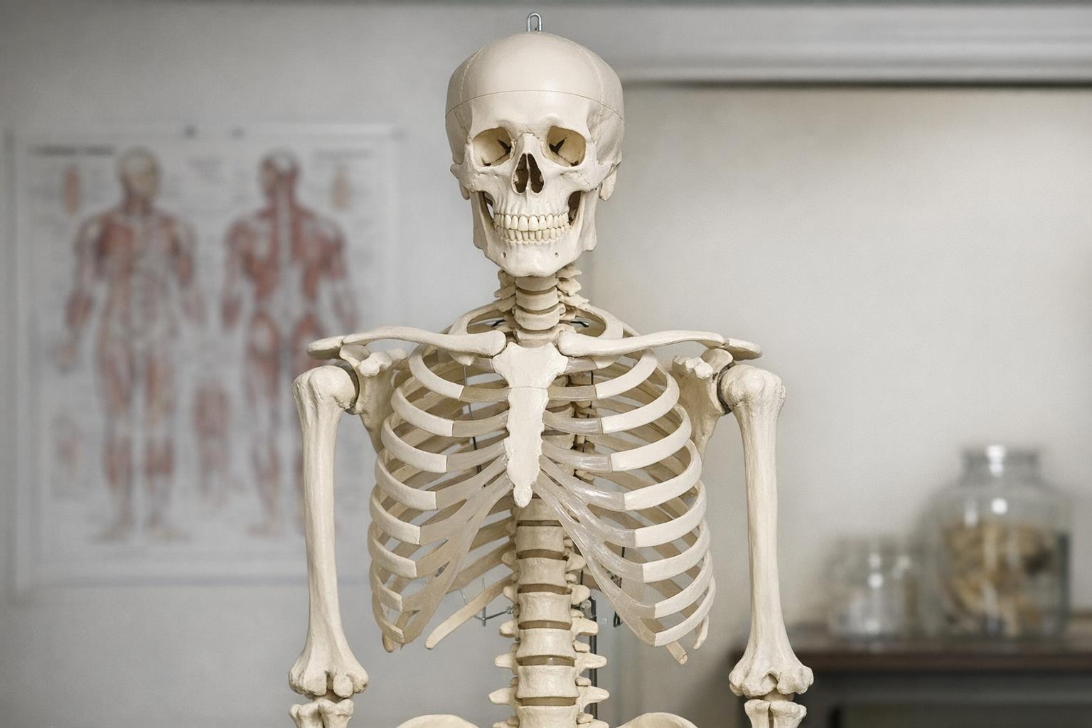 fotografia klasycznego modelu anatomicznego ludzkiego szkieletu