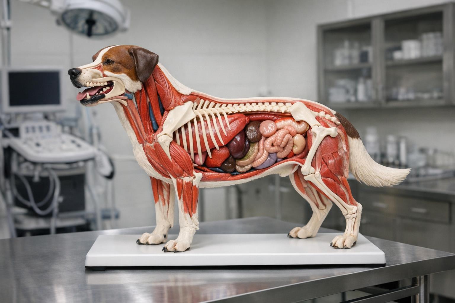 fotografia anatomicznego modelu psa do celów weterynaryjnych