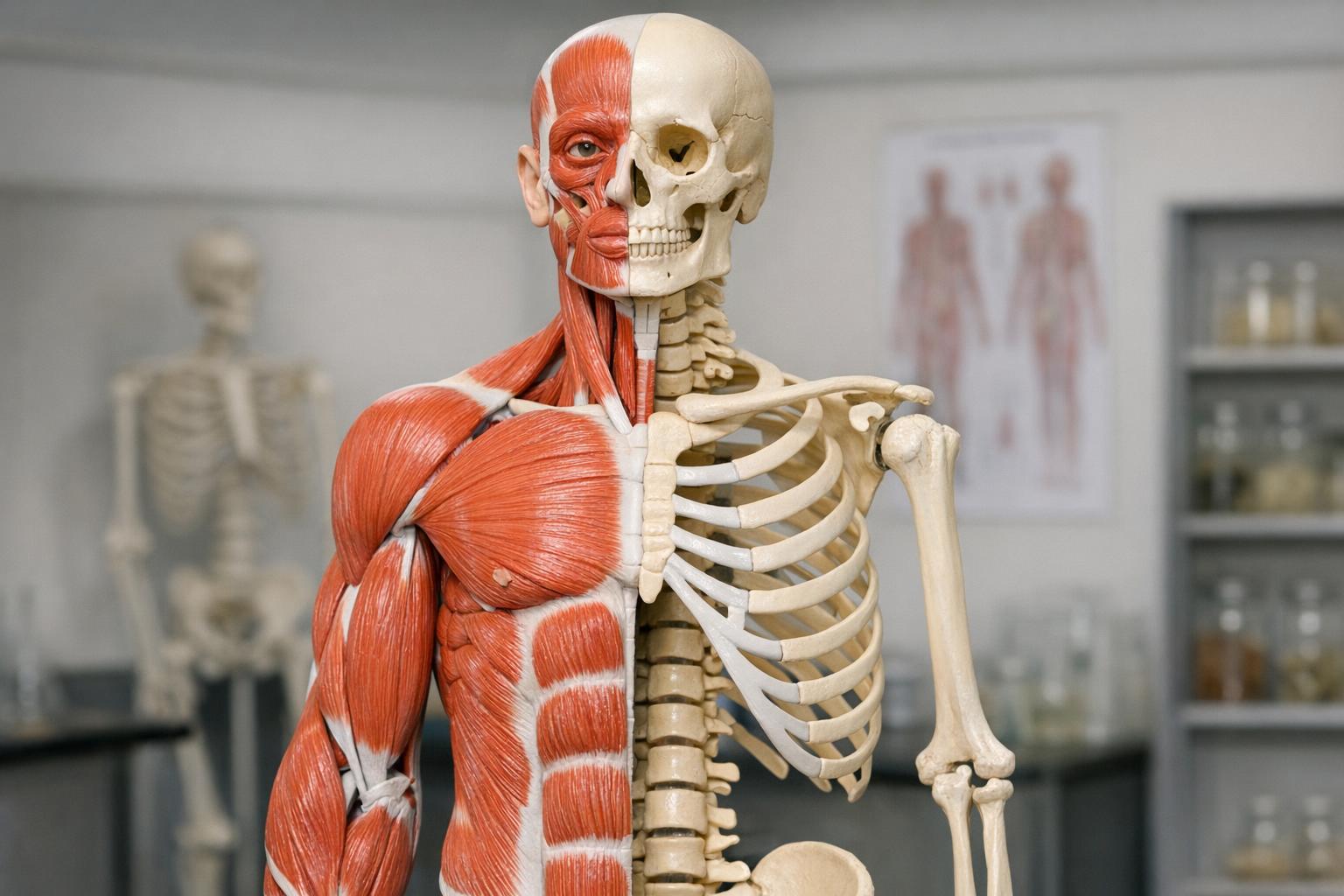 zdjęcie anatomicznego modelu mięśni i szkieletu